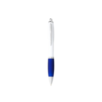 Nash ballpoint pen with white barrel and coloured grip (black ink)