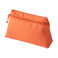 Polyester (600D) toilet bag in a tapered form with matching zipper and puller.