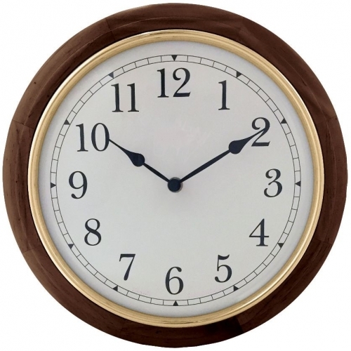 12” 300mm Wooden Wall Clock with Glass Lens