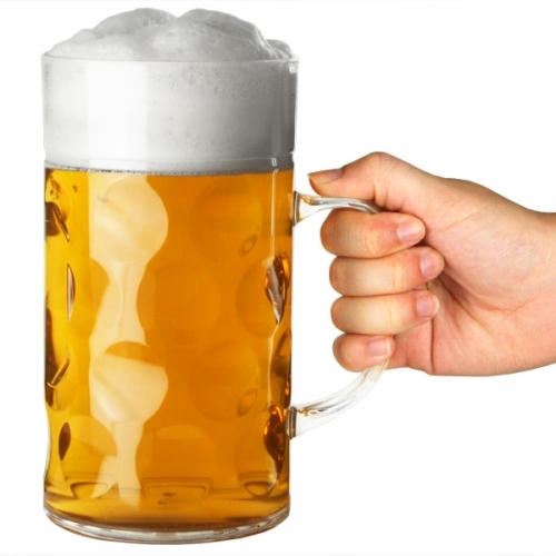 2 Pint Plastic Reusable Stein Glass