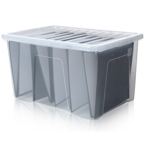 60 Litre Large Crystal Plastic Boxes with Lids